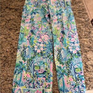 Lilly Pulitzer Blue, Pink and Green Tropical Print Pants XXS